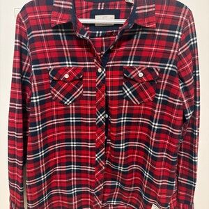 Weatherproof Red Navy Plaid Button-Down Shirt